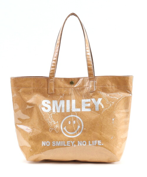 COOCO(クーコ)の「【SMILEY×COOCO】 PVCxペーパービッグトートバッグ/A4対応(トートバッグ・レディース・グレー/キャメル/オフホワイト・FREE)」の10枚目の写真