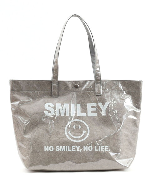COOCO(クーコ)の「【SMILEY×COOCO】 PVCxペーパービッグトートバッグ/A4対応(トートバッグ・レディース・グレー/キャメル/オフホワイト・FREE)」の9枚目の写真