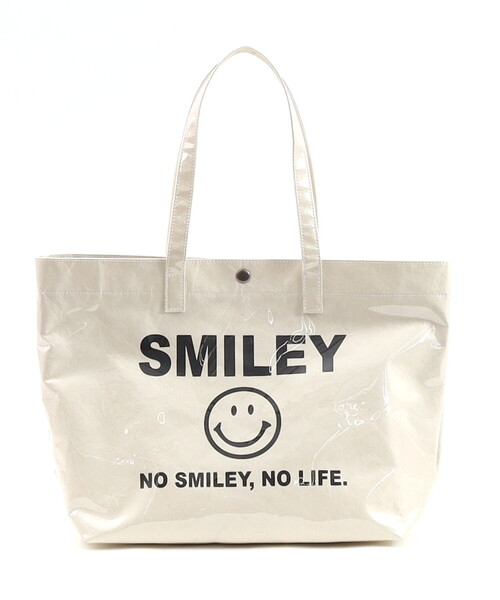 COOCO(クーコ)の「【SMILEY×COOCO】 PVCxペーパービッグトートバッグ/A4対応(トートバッグ・レディース・グレー/キャメル/オフホワイト・FREE)」の8枚目の写真