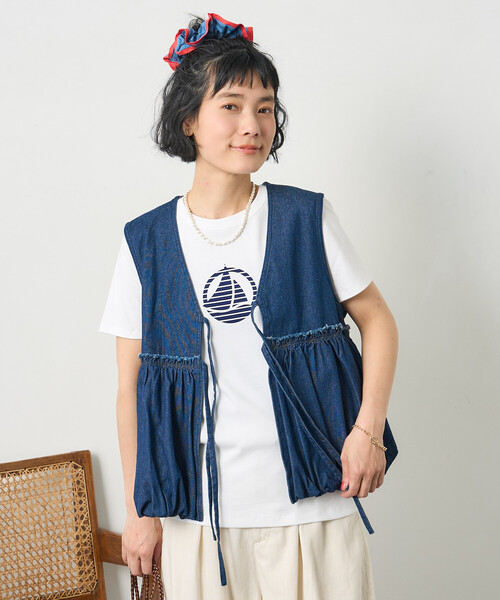 FREAK'S STORE（フリークスストア）の「RED KAP × FREAK'S STORE/レッドキャップ 別注裾バルーン リボンベスト（ベスト・レディース・ベージュ/ネイビー/ブラック・ﾌﾘ-）」の19枚目の写真