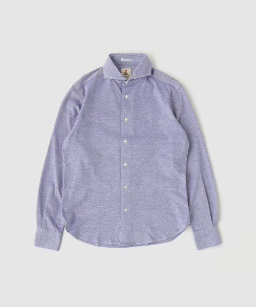 GUY ROVER(ギローバー)の「GUY ROVER (ギローバー) Melange Jersey Cutaway Shirts(シャツ/ブラウス・メンズ・ホワイト/ブラウン/ダークブルー・SMALL/MEDIUM/LARGE)」の3枚目の写真