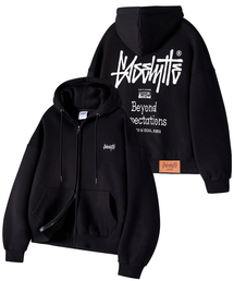 YOSEMITE（ヨセミティ）の「OGエッセンシャルオーバーサイズクロップフードジップアップブラックYHZ-202（パーカー）」