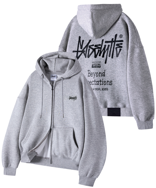 YOSEMITE(ヨセミティ)の「OG ESSENTIALS オーバーサイズ クロップド ジップアップパーカー YHZ-202(パーカー・レディース・ブラック系1/グレー系1・MEDIUM/LARGE/X-LARGE)」の5枚目の写真