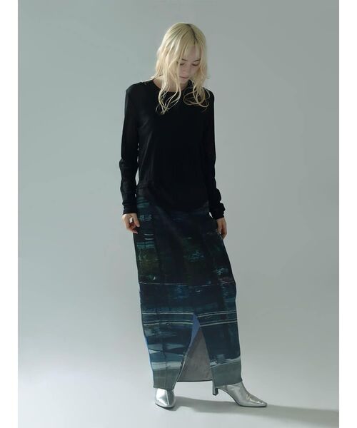 :ETHROF（イーサオブ）の「SHEER LAYERED LIKE TOPS（Tシャツ/カットソー・レディース・オフホワイト/ブラック・FREE）」の21枚目の写真