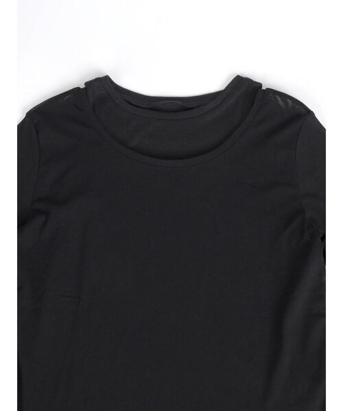 :ETHROF（イーサオブ）の「SHEER LAYERED LIKE TOPS（Tシャツ/カットソー・レディース・オフホワイト/ブラック・FREE）」の5枚目の写真