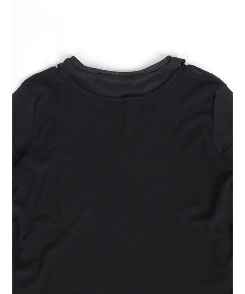 :ETHROF（イーサオブ）の「SHEER LAYERED LIKE TOPS（Tシャツ/カットソー・レディース・オフホワイト/ブラック・FREE）」の6枚目の写真