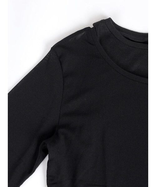 :ETHROF（イーサオブ）の「SHEER LAYERED LIKE TOPS（Tシャツ/カットソー・レディース・オフホワイト/ブラック・FREE）」の7枚目の写真
