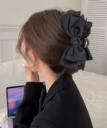 IRADOWL | サテンリボンバンスクリップ(バレッタ/ヘアクリップ)