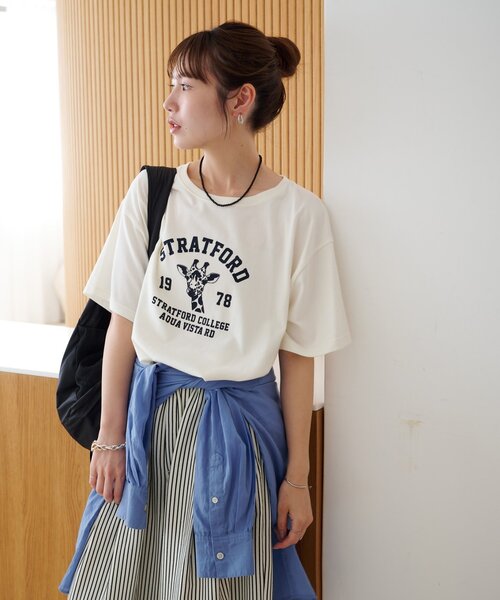 DISCOAT(ディスコート)の「【Enlude】アニマルカレッジロゴTシャツ《ユニセックス》(Tシャツ/カットソー・レディース・アイボリー/ライトベージュ/ライトグレー・FREE)」の8枚目の写真