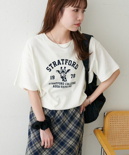 DISCOAT(ディスコート)の「【Enlude】アニマルカレッジロゴTシャツ《ユニセックス》(Tシャツ/カットソー・レディース・アイボリー/ライトベージュ/ライトグレー・FREE)」の16枚目の写真