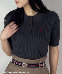 【BEVERLY HILLS POLO CLUB】ケーブルポロニット