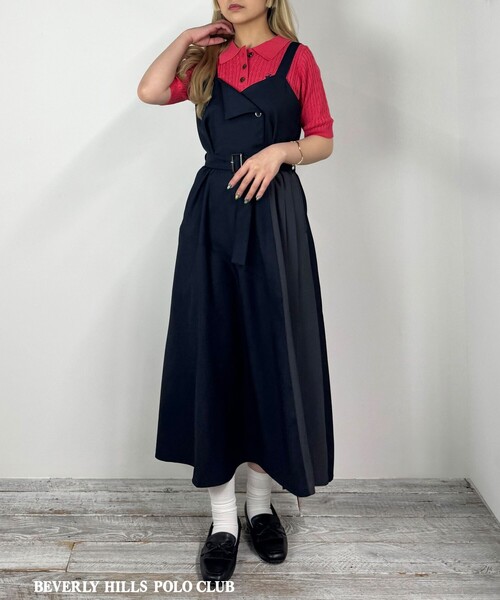 BEVERLY HILLS POLO CLUB（ビバリーヒルズポロクラブ）の「【BEVERLY HILLS POLO CLUB】ケーブルポロニット（ニット/セーター・レディース・ピンク/オフホワイト/チャコールグレー・FREE）」の6枚目の写真
