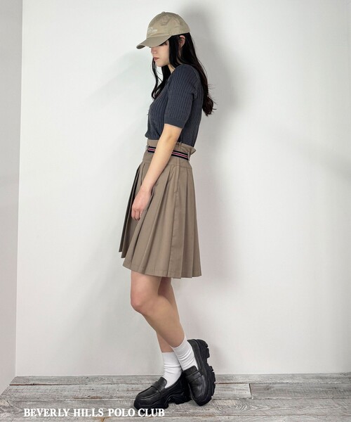 BEVERLY HILLS POLO CLUB（ビバリーヒルズポロクラブ）の「【BEVERLY HILLS POLO CLUB】ケーブルポロニット（ニット/セーター・レディース・ピンク/オフホワイト/チャコールグレー・FREE）」の11枚目の写真
