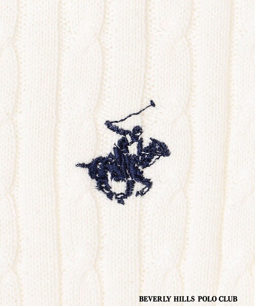 BEVERLY HILLS POLO CLUB（ビバリーヒルズポロクラブ）の「【BEVERLY HILLS POLO CLUB】ケーブルポロニット（ニット/セーター・レディース・ピンク/オフホワイト/チャコールグレー・FREE）」の21枚目の写真