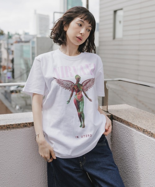GOOD ROCK SPEED(グッドロックスピード)の「GOOD ROCK SPEED/グッドロックスピード NIRVANA In Utero ニルバーナ プリント クルーネックTシャツ 秋 秋服 2026年秋冬(Tシャツ/カットソー・メンズ・ホワイト/チャコールグレー・M/L/XL)」の5枚目の写真