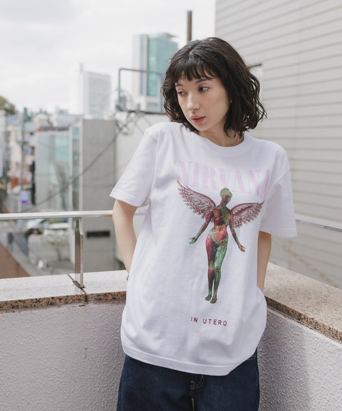 GOOD ROCK SPEED(グッドロックスピード)の「GOOD ROCK SPEED/グッドロックスピード NIRVANA In Utero ニルバーナ プリント クルーネックTシャツ 秋 秋服 2026年秋冬(Tシャツ/カットソー・メンズ・ホワイト/チャコールグレー・M/L/XL)」の6枚目の写真