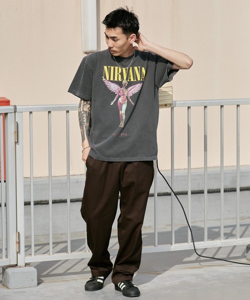 GOOD ROCK SPEED(グッドロックスピード)の「GOOD ROCK SPEED/グッドロックスピード NIRVANA In Utero ニルバーナ プリント クルーネックTシャツ 秋 秋服 2026年秋冬(Tシャツ/カットソー・メンズ・ホワイト/チャコールグレー・M/L/XL)」の12枚目の写真