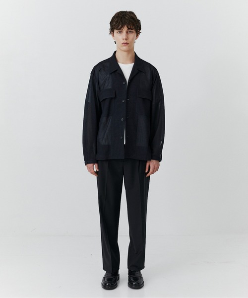 PUBLIC TOKYO(パブリックトウキョウ)の「リネンライクリラックスCPOシャツ /春服/ウォッシャブル/シアー/通気性(シャツ/ブラウス・メンズ・ネイビー/アイボリー・2/1)」の22枚目の写真