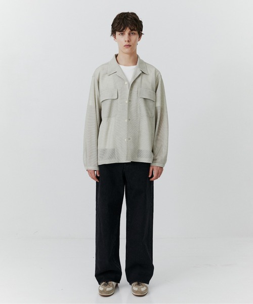 PUBLIC TOKYO(パブリックトウキョウ)の「リネンライクリラックスCPOシャツ /春服/ウォッシャブル/シアー/通気性(シャツ/ブラウス・メンズ・ネイビー/アイボリー・2/1)」の8枚目の写真
