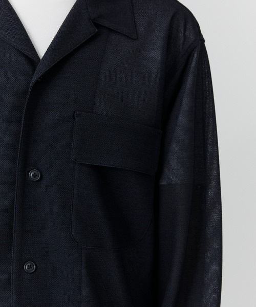 PUBLIC TOKYO(パブリックトウキョウ)の「リネンライクリラックスCPOシャツ /春服/ウォッシャブル/シアー/通気性(シャツ/ブラウス・メンズ・ネイビー/アイボリー・2/1)」の17枚目の写真