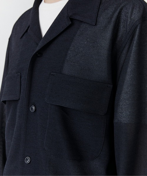 PUBLIC TOKYO(パブリックトウキョウ)の「リネンライクリラックスCPOシャツ /春服/ウォッシャブル/シアー/通気性(シャツ/ブラウス・メンズ・ネイビー/アイボリー・2/1)」の18枚目の写真