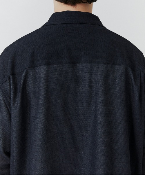 PUBLIC TOKYO(パブリックトウキョウ)の「リネンライクリラックスCPOシャツ /春服/ウォッシャブル/シアー/通気性(シャツ/ブラウス・メンズ・ネイビー/アイボリー・2/1)」の21枚目の写真