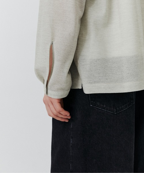 PUBLIC TOKYO(パブリックトウキョウ)の「リネンライクリラックスCPOシャツ /春服/ウォッシャブル/シアー/通気性(シャツ/ブラウス・メンズ・ネイビー/アイボリー・2/1)」の6枚目の写真