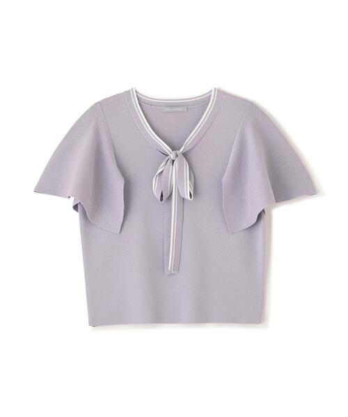 JILL by JILL STUART(ジルバイジルスチュアート)の「フレアスリーブボウタイニット(ニット/セーター・レディース・パープル/ブラック/ホワイト/ラベンダー・FREE)」の16枚目の写真
