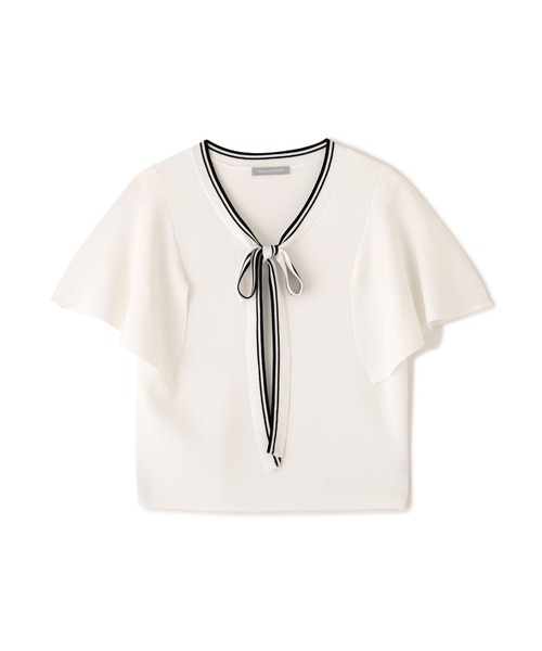 JILL by JILL STUART(ジルバイジルスチュアート)の「フレアスリーブボウタイニット(ニット/セーター・レディース・パープル/ブラック/ホワイト・FREE)」の6枚目の写真