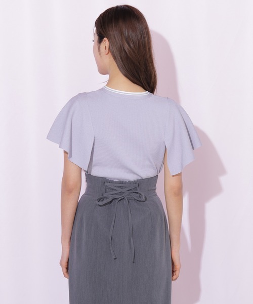 JILL by JILL STUART(ジルバイジルスチュアート)の「フレアスリーブボウタイニット(ニット/セーター・レディース・パープル/ブラック/ホワイト・FREE)」の5枚目の写真