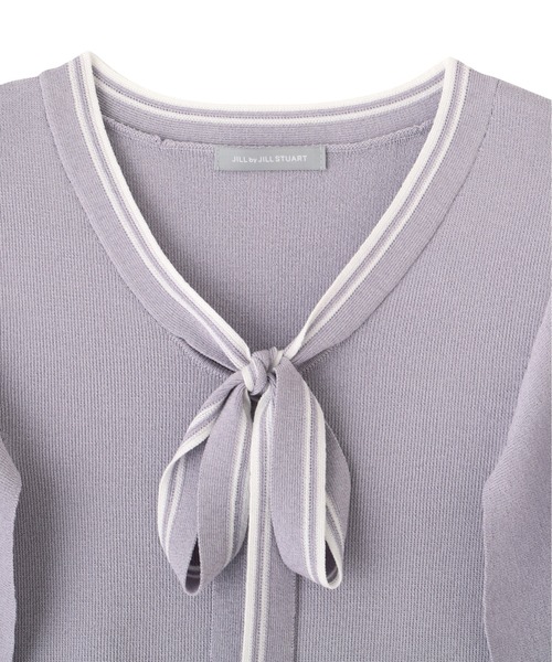 JILL by JILL STUART(ジルバイジルスチュアート)の「フレアスリーブボウタイニット(ニット/セーター・レディース・パープル/ブラック/ホワイト・FREE)」の12枚目の写真