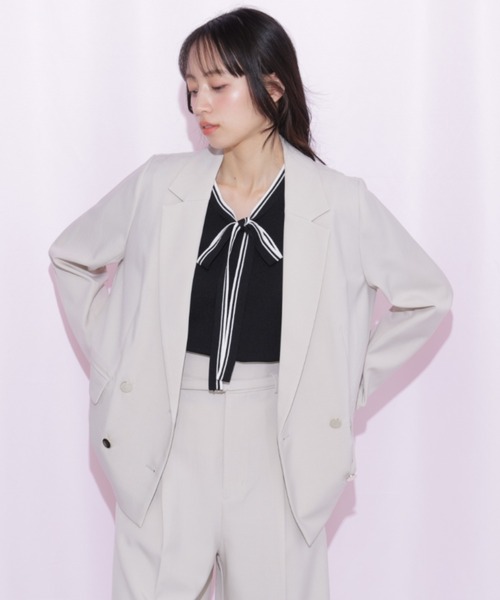 JILL by JILL STUART(ジルバイジルスチュアート)の「フレアスリーブボウタイニット(ニット/セーター・レディース・パープル/ブラック/ホワイト・FREE)」の16枚目の写真