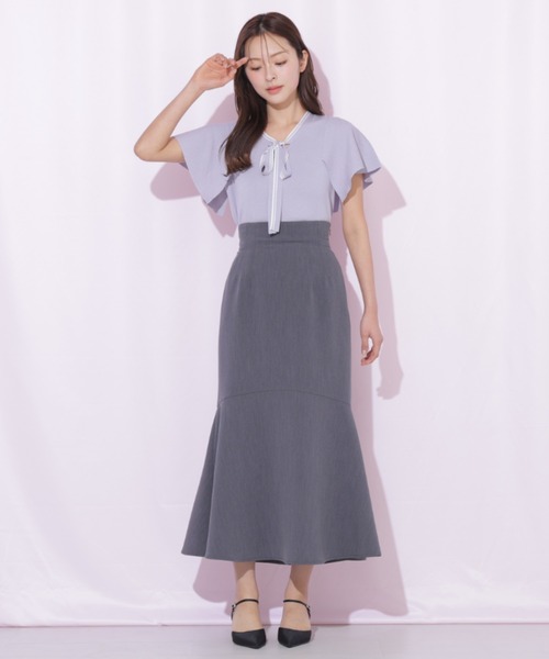 JILL by JILL STUART(ジルバイジルスチュアート)の「フレアスリーブボウタイニット(ニット/セーター・レディース・パープル/ブラック/ホワイト・FREE)」の15枚目の写真