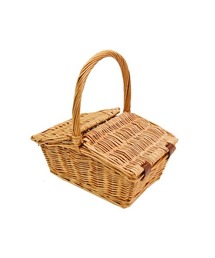 ラタンハウス（ラタンハウス）の「ウィロー 蓋付き 山型 ピクニックバスケット 三角 柳 かご（かごバッグ）」