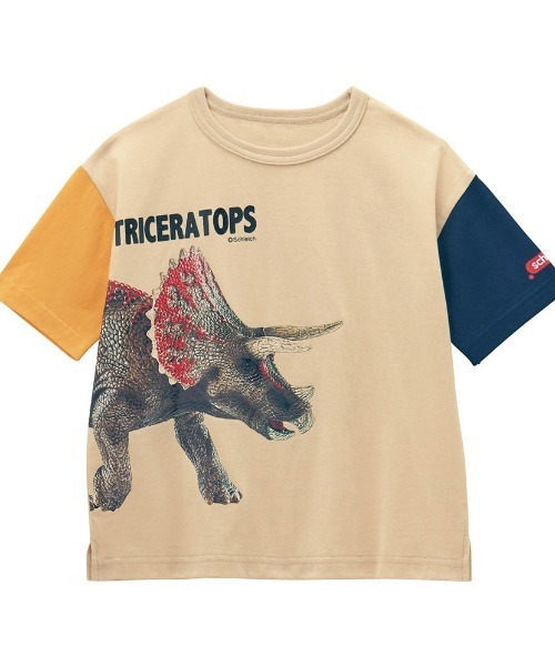 Belle Maison(ベルメゾン)の「リアル恐竜プリント半袖Tシャツ(Tシャツ/カットソー・キッズ・スミクロ/ライトベージュ/オフホワイト・100/110/120/130)」の3枚目の写真