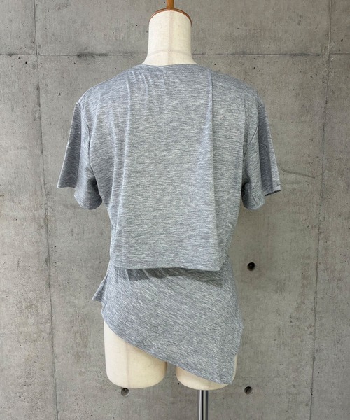 GLAMOROUS JANE(グラマラスジェーン)の「クロップド丈デザインTシャツ×ワイドパンツ 2点セットアップ(セットアップ・レディース・グレー/ブラック・M/L)」の10枚目の写真