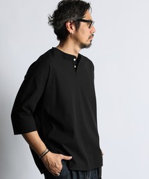 The DUFFER of ST.GEORGE（ザダファーオブセントジョージ）の「「AIR FLEX」RANDOM RIB KNIT 3 4 SLEEVE TEE :高収縮機能素材「エアフレックス」ランダムリブ 7分袖Tシャツ   高機能   ストレッチ   UVカット   ドライタッチ   アンチピリング（Tシャツ/カットソー）」