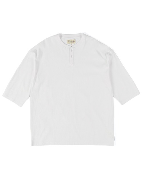 The DUFFER of ST.GEORGE（ザダファーオブセントジョージ）の「「AIR FLEX」RANDOM RIB KNIT 3/4 SLEEVE TEE ：高収縮機能素材「エアフレックス」ランダムリブ 7分袖Tシャツ / 高機能 / ストレッチ / UVカット / ドライタッチ / アンチピリング（Tシャツ/カットソー・メンズ・チャコールグレー/ブラック/ホワイト・X-LARGE/LARGE/MEDIUM/SMALL）」の12枚目の写真