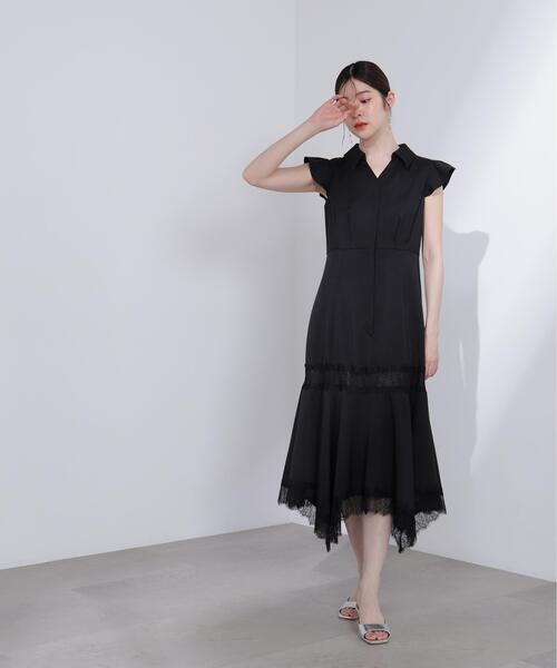 PROPORTION BODY DRESSING(プロポーションボディドレッシング)の「<L>レーストリムシャツワンピース / 1216140417(ワンピース・レディース・ブラック/ピンク・MEDIUM/P/S/SMALL)」の3枚目の写真