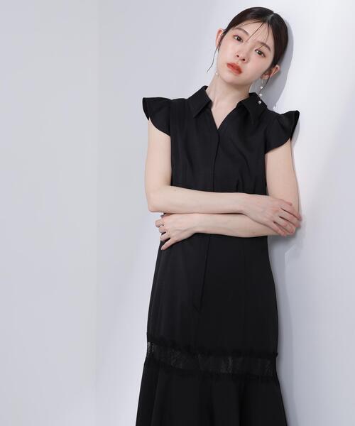 PROPORTION BODY DRESSING(プロポーションボディドレッシング)の「<L>レーストリムシャツワンピース / 1216140417(ワンピース・レディース・ブラック/ピンク・MEDIUM/P/S/SMALL)」の6枚目の写真