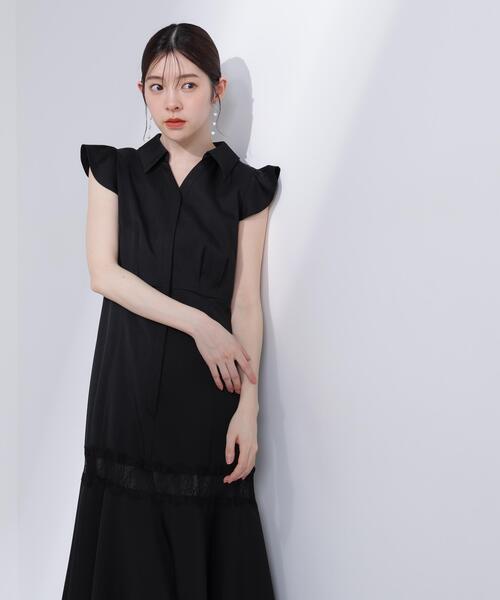 PROPORTION BODY DRESSING(プロポーションボディドレッシング)の「<L>レーストリムシャツワンピース / 1216140417(ワンピース・レディース・ブラック/ピンク・MEDIUM/P/S/SMALL)」の7枚目の写真