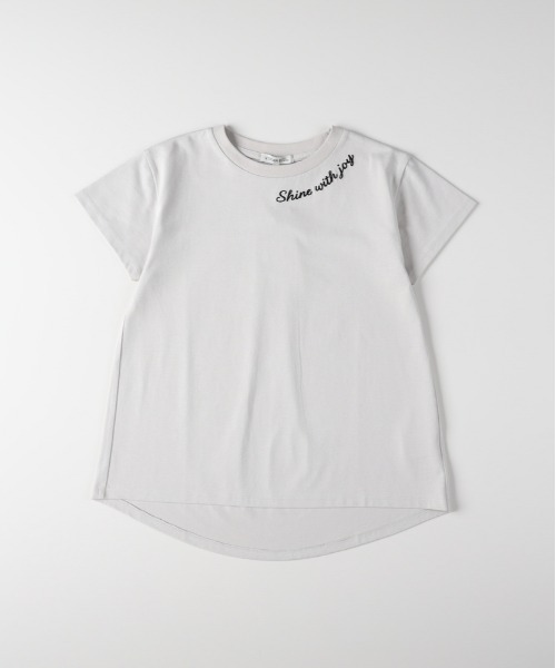 Right-on(ライトオン)の「VIVIAN BLUE(ヴィヴィアンブルー)ネックプリントバックタックTシャツ(Tシャツ/カットソー・キッズ・オフホワイト/オレンジ/ダークグレー・120/130/140/150/160/110)」の2枚目の写真
