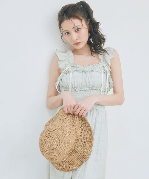 MAJESTIC LEGON(マジェスティックレゴン)の「ショルダーフリルキャミワンピース(ワンピース・レディース・オフホワイト/グレー/アイボリー/ミント・MEDIUM/SMALL)」の21枚目の写真