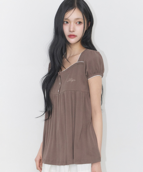 ILLIGO(イリゴ)の「フレアシャーリングトップ ブラウン(Tシャツ/カットソー・レディース・その他・OS)」の2枚目の写真
