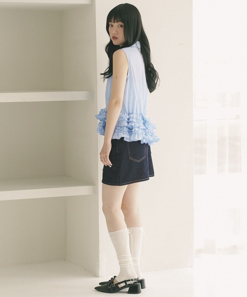 Heather(ヘザー)の「細リボントレンカ 774498(ソックス/靴下・レディース・アイボリー/グレー・FREE)」の11枚目の写真