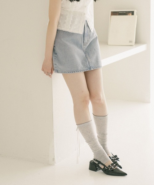 Heather(ヘザー)の「細リボントレンカ 774498(ソックス/靴下・レディース・アイボリー/グレー・FREE)」の12枚目の写真