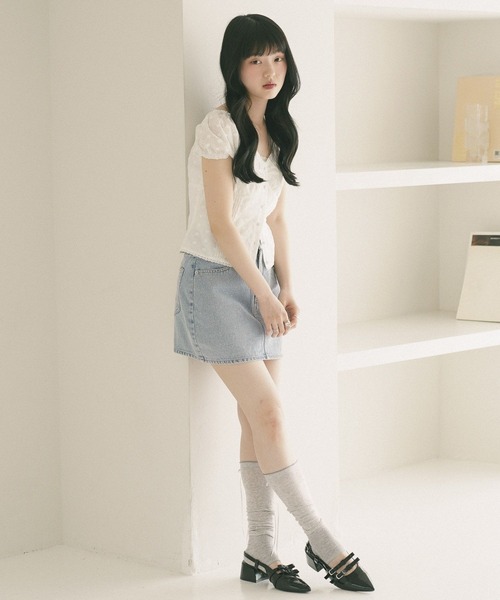 Heather(ヘザー)の「細リボントレンカ 774498(ソックス/靴下・レディース・アイボリー/グレー・FREE)」の15枚目の写真