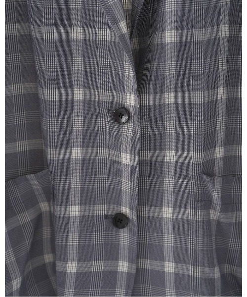 anuke(アンヌーク)の「Check Over Jacket 62610102(テーラードジャケット・レディース・ブルー/オフホワイト・38/36)」の7枚目の写真