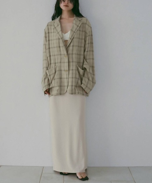 anuke(アンヌーク)の「Check Over Jacket 62610102(テーラードジャケット・レディース・ブルー/オフホワイト・38/36)」の10枚目の写真