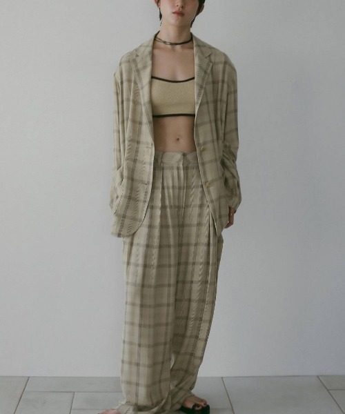 anuke(アンヌーク)の「Check Over Jacket 62610102(テーラードジャケット・レディース・ブルー/オフホワイト・38/36)」の12枚目の写真